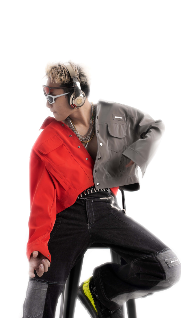 LEATHER CROP JACKET RED