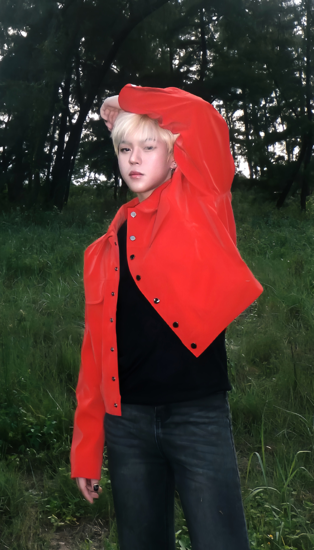 LEATHER CROP JACKET RED