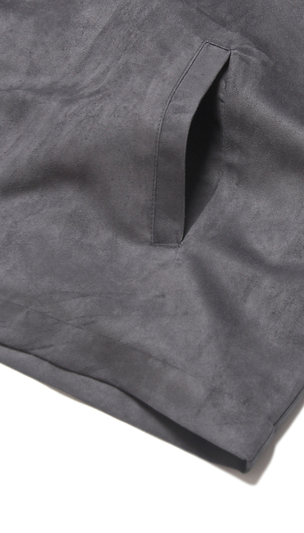SUEDE CROP JACKET GREY