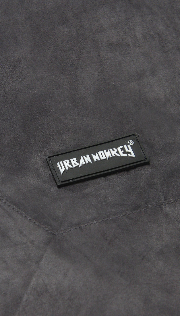 SUEDE CROP JACKET GREY