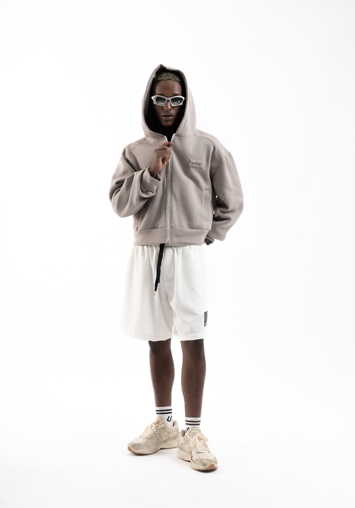 GOBLIN SIGNATURE BOXY HOODIE ZIP GREY