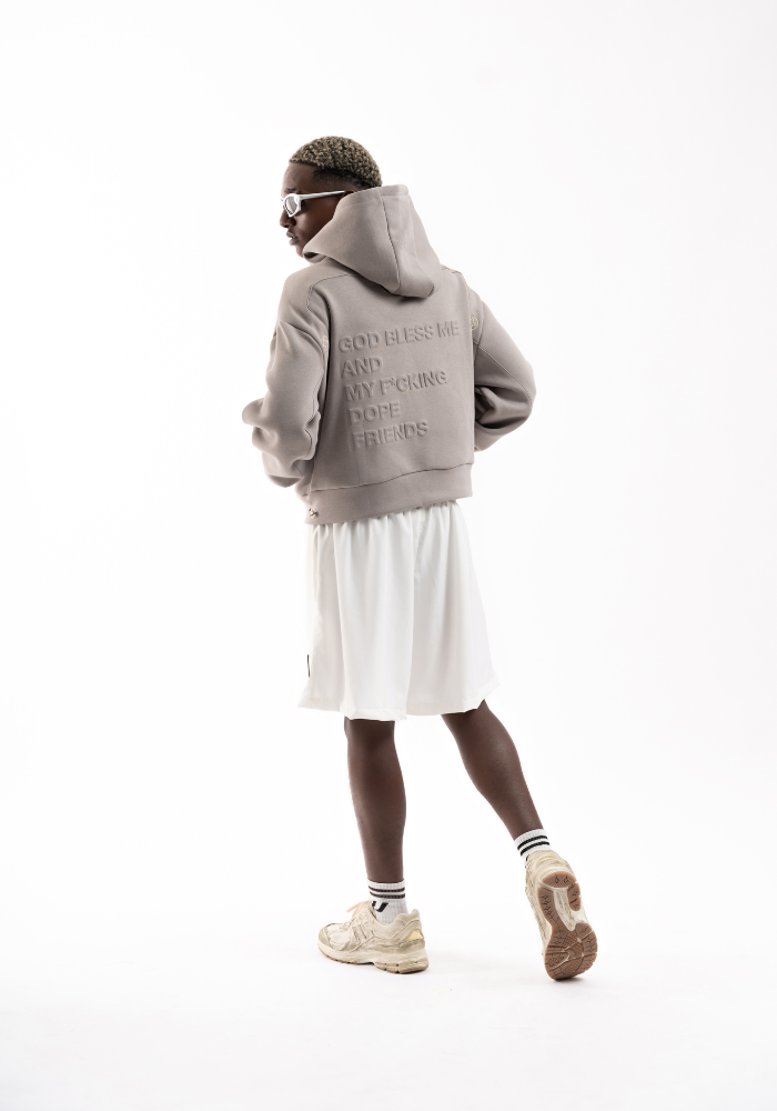GOBLIN SIGNATURE BOXY HOODIE ZIP GREY