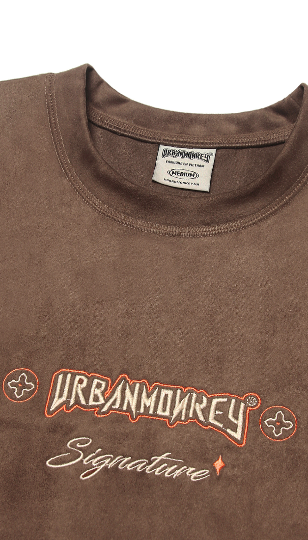 GOBLIN SIGNATURE SUEDE TEE BROWN