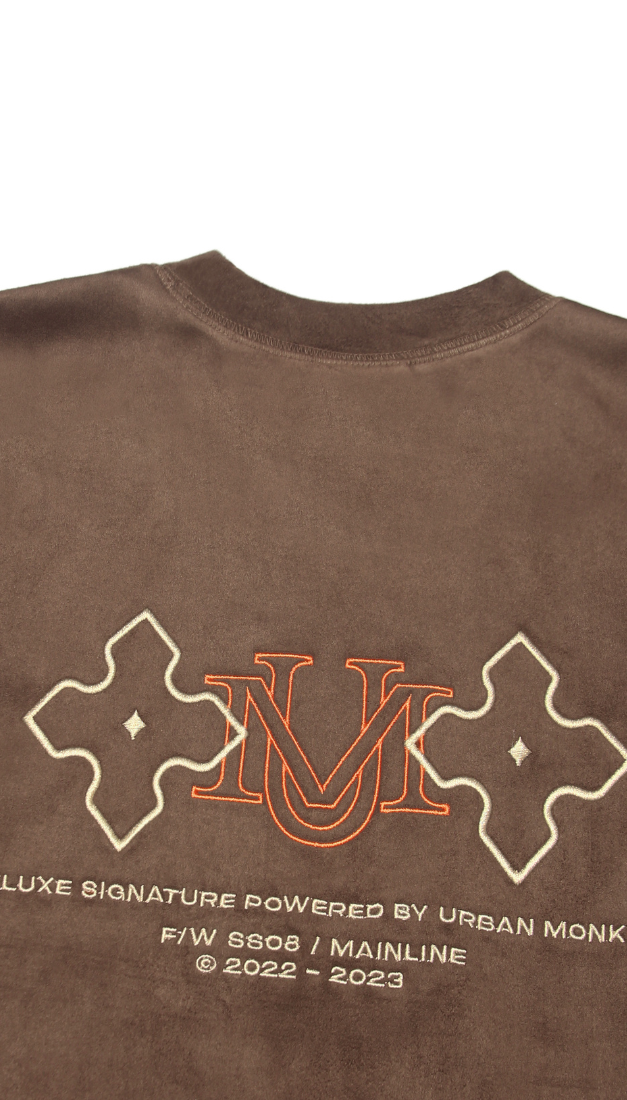 GOBLIN SIGNATURE SUEDE TEE BROWN