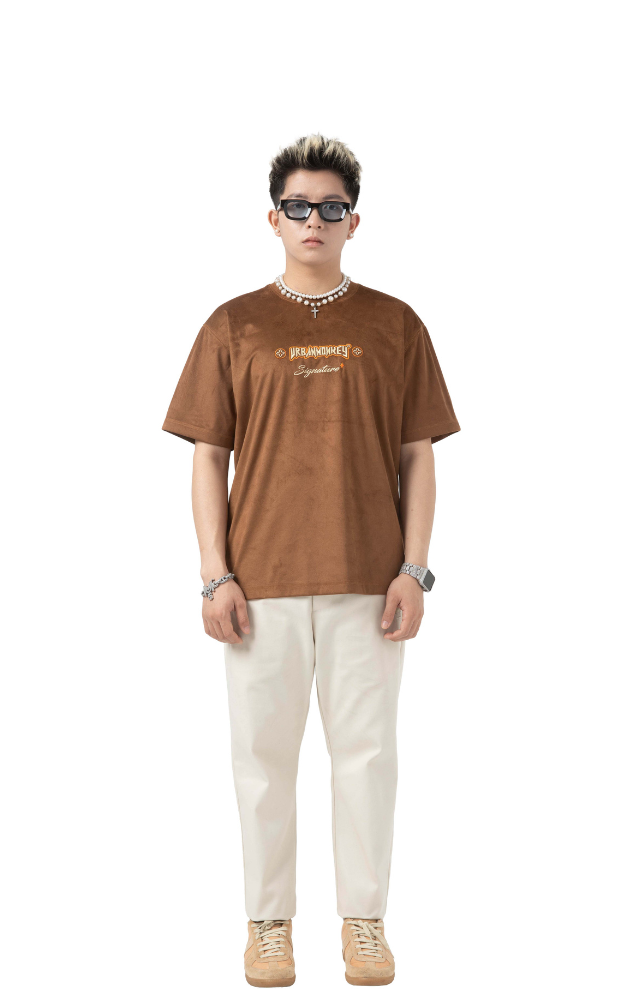  GOBLIN SIGNATURE SUEDE TEE BROWN 