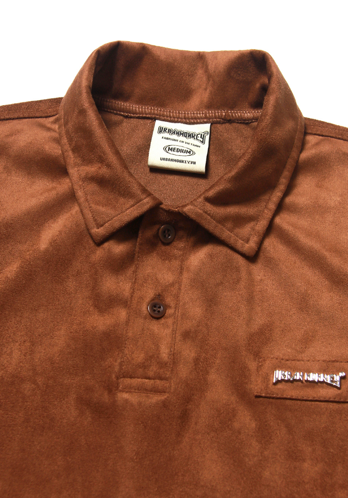 3D CODE SUEDE POLO BROWN