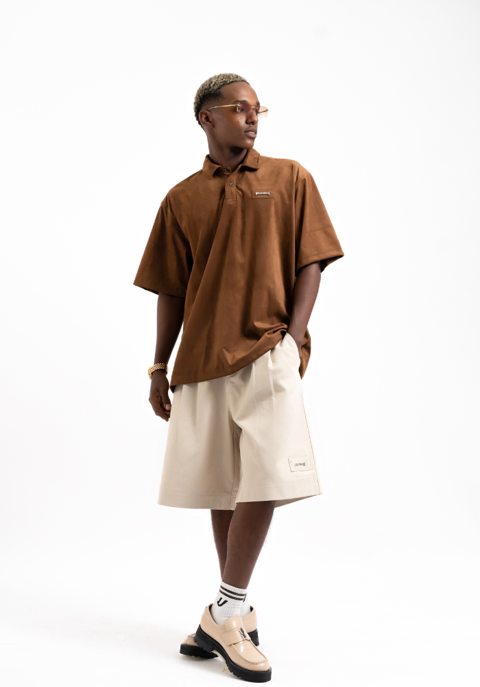 3D CODE SUEDE POLO BROWN
