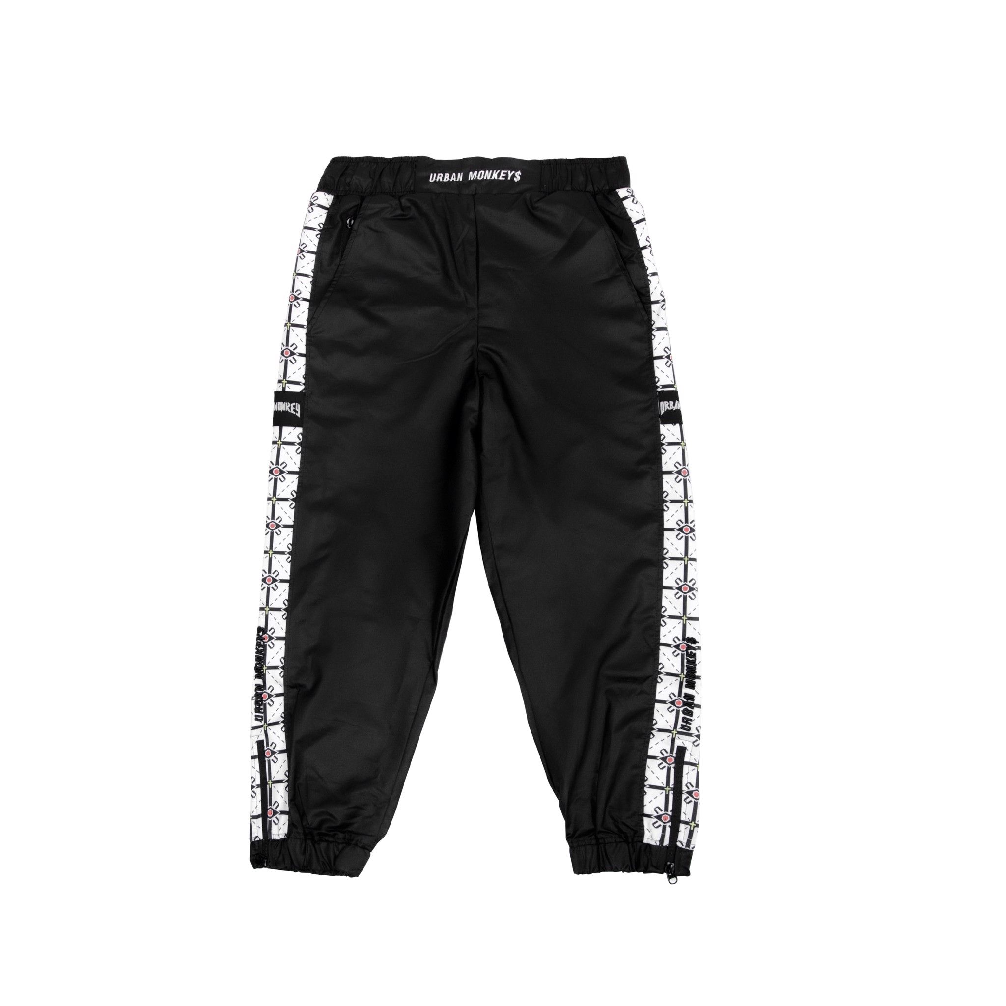 U PATTERN TRACKPANT BLACK