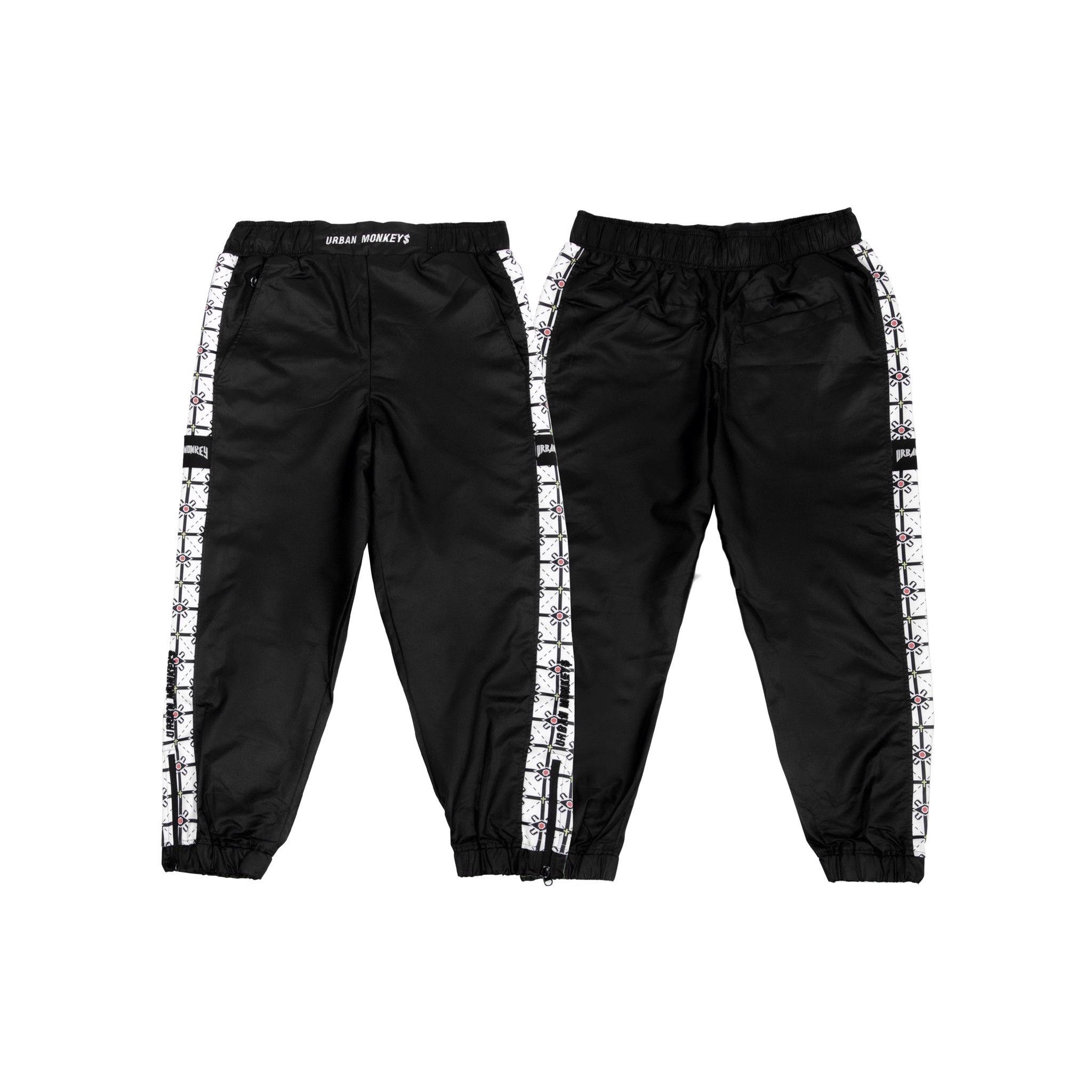 U PATTERN TRACKPANT BLACK