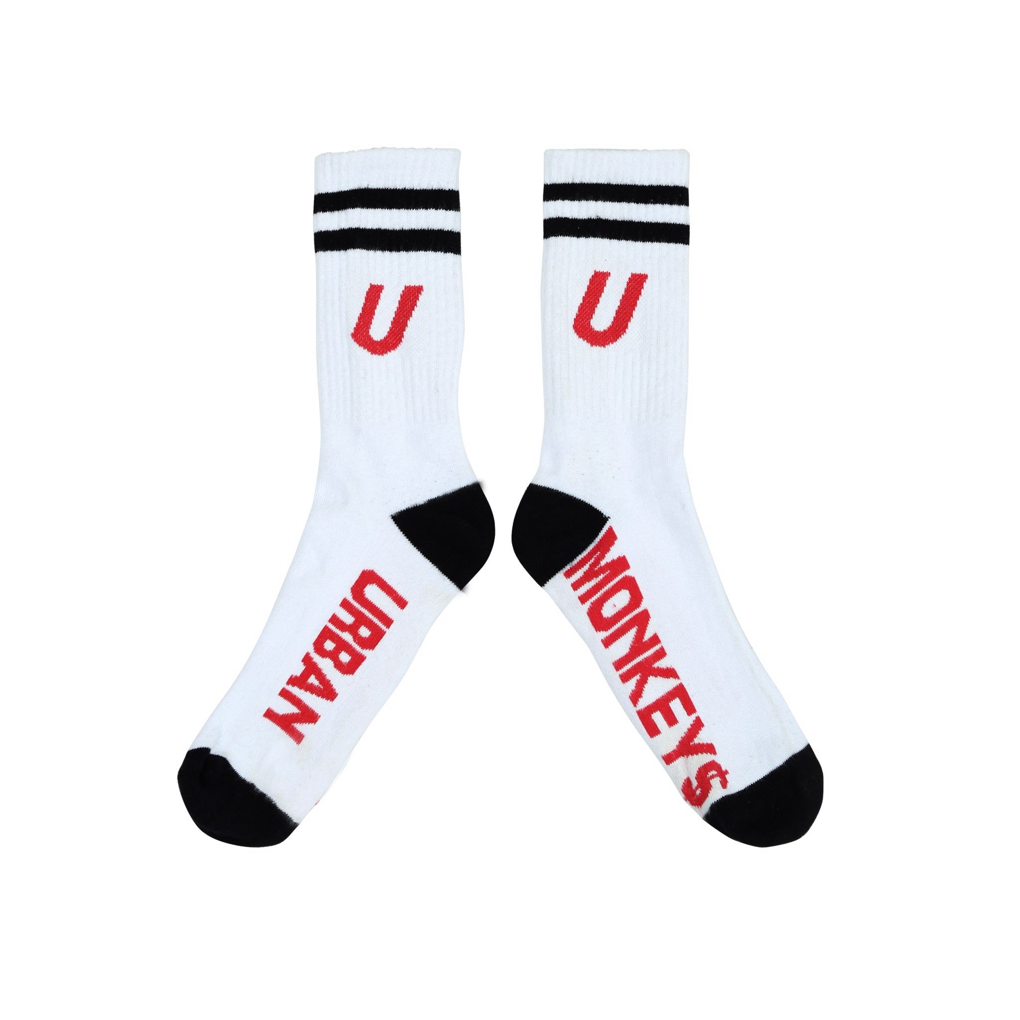 U SOCK WHITE / RED