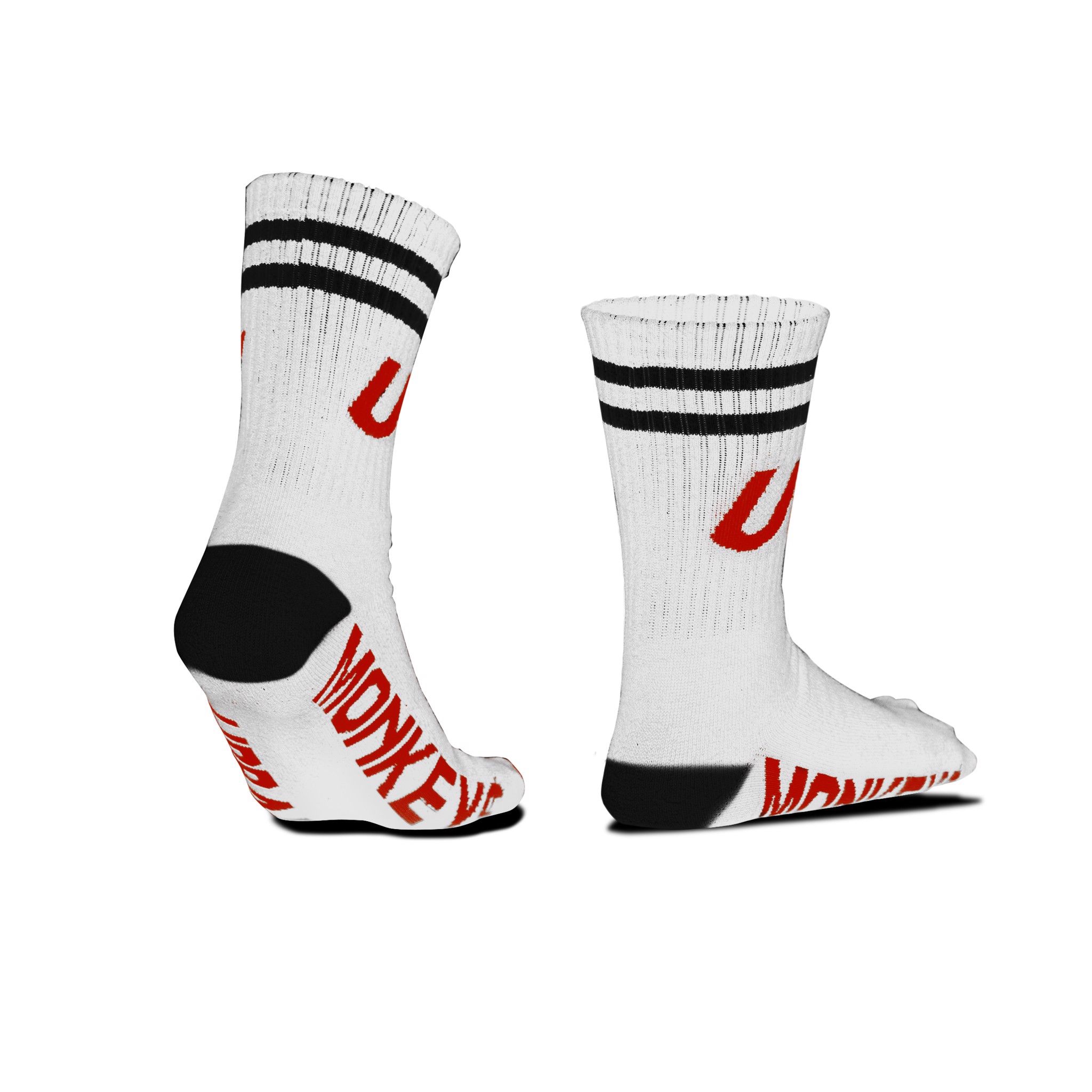 U SOCK WHITE / RED