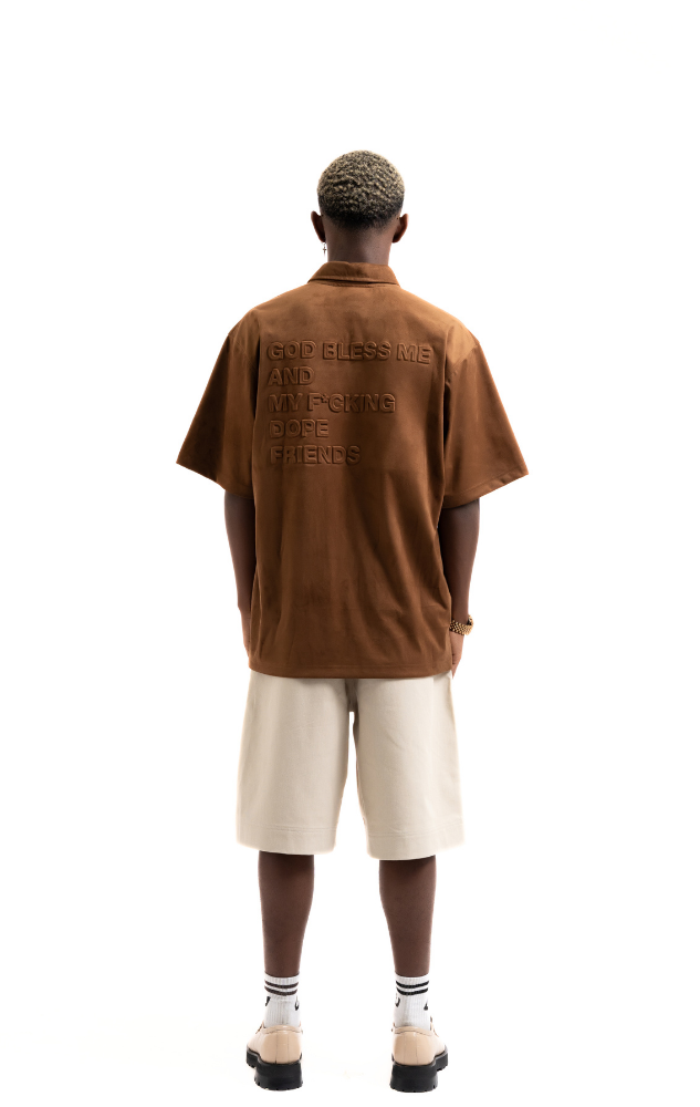 3D CODE SUEDE POLO BROWN