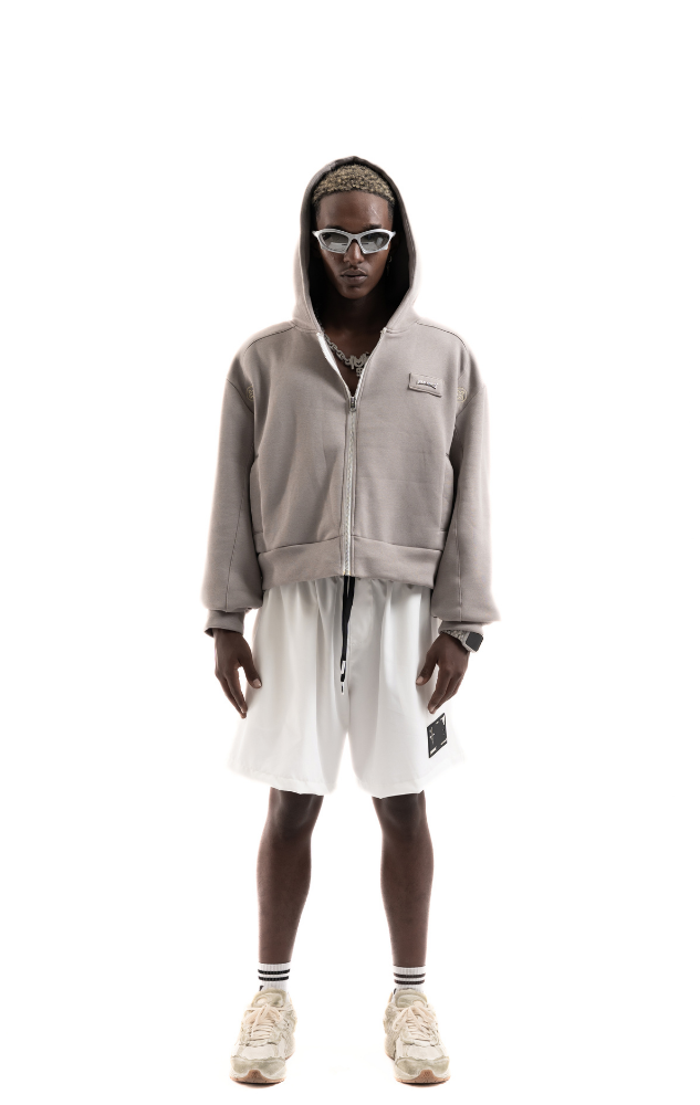 GOBLIN SIGNATURE BOXY HOODIE ZIP GREY