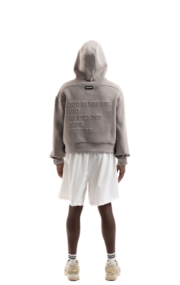 GOBLIN SIGNATURE BOXY HOODIE ZIP GREY