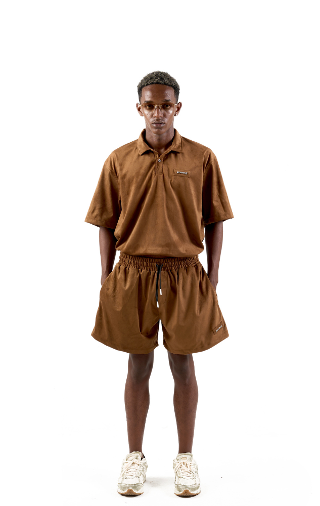 BASIC SUEDE POLO BROWN