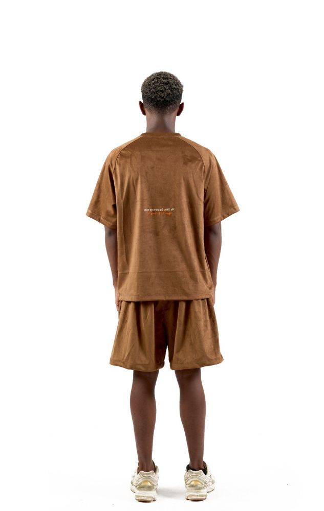  3D CODE F&F SUEDE TEE BROWN 