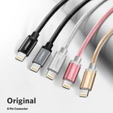 Ugreen 40696 Cáp sạc iPhone Chuẩn MFi Hỗ trợ sạc nhanh Cao Cấp Dài 0.25M (Màu Hồng)