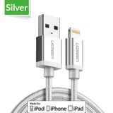 Ugreen 30586 Cáp sạc iPhone Chuẩn MFi Hỗ trợ sạc nhanh Cao Cấp Dài 2M (Màu Trắng)