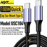 Cáp Sạc Type C 100W Siêu Nhanh Cho Điện Thoại, Máy Tính ID Tech USC104 BH 12T Đổi Mới