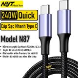 Cáp Sạc Type C 240W Siêu Nhanh Cho Điện Thoại, Máy Tính NYT N87 - BH 6T Chính Hãng