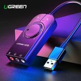 Bộ Chuyển USB 2.0 Ra Mic & Audio Hỗ Trợ Volume Control Cao Cấp UGREEN 40964