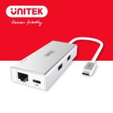 UNITEK Y9106 - Multiport Hub Type-C Ra 2 USB 3.0 & Lan Cao Cấp