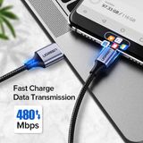 UGREEN 60124 - Cáp sạc nhanh USB-C 5V3A dài 0.25m cao cấp ugreen US288