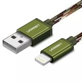 Ugreen 40875 Cáp sạc iPhone Chuẩn MFi Hỗ trợ sạc nhanh Cao Cấp Dài 0.5M (Màu Rêu)