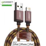 Ugreen 40689 Cáp sạc iPhone Chuẩn MFi Hỗ trợ sạc nhanh Cao Cấp Dài 1M (Màu Nâu)