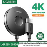 Thiết Bị HDMI Không Dây Kết Nối Điện Thoại/Laptop với Tivi/Máy chiếu Hỗ trợ UltraHD 4K@30Hz cao cấp UGREEN 60356