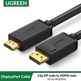 UGreen 10205 - Cáp DisplayPort ra HDMI 4K@30Hz Dài 8m cao cấp UGREEN DP101