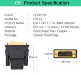 UGREEN 20124- Đầu Chuyển DVI D Ra HDMI Cao Cấp
