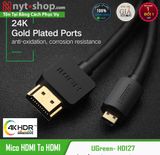 Ugreen 30104 - Dây Chuyển Micro HDMI Sang HDMI 2.0 Dài 3M Support 4K 60Hz