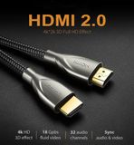 Ugreen 50112 - Dây HDMI 2.0 4K*60Hz Dài 10M, Sợi Carbon Cao Cấp
