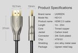 Ugreen 50110 - Dây HDMI 2.0 4K*60Hz Dài 5M, Sợi Carbon Cao Cấp