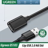 Ugreen 10314 - Cáp Nối Dài USB 2.0 1M Cao Cấp Hỗ Trợ 480Mbps
