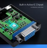 UGREEN 40248- Dây Chuyển HDMI ra VGA kèm Audio, Dây Dẹt Màu Đen