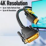 Cáp DVI To HDMI Đen Trơn Hỗ Trợ 4K UHD Loại Xịn NYT N71 - BH 12T Đổi Mới