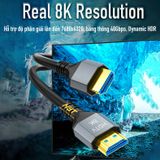 Dây HDMI 2.1 8K 60Hz Đen Trơn NYT HAN103