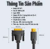 Cáp DVI To HDMI Đen Trơn Hỗ Trợ 4K UHD Loại Xịn NYT N71 - BH 12T Đổi Mới
