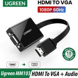  Cáp HDMI ra VGA kèm Audio 3.5mm Dây dẹp Cao Cấp UGREEN 