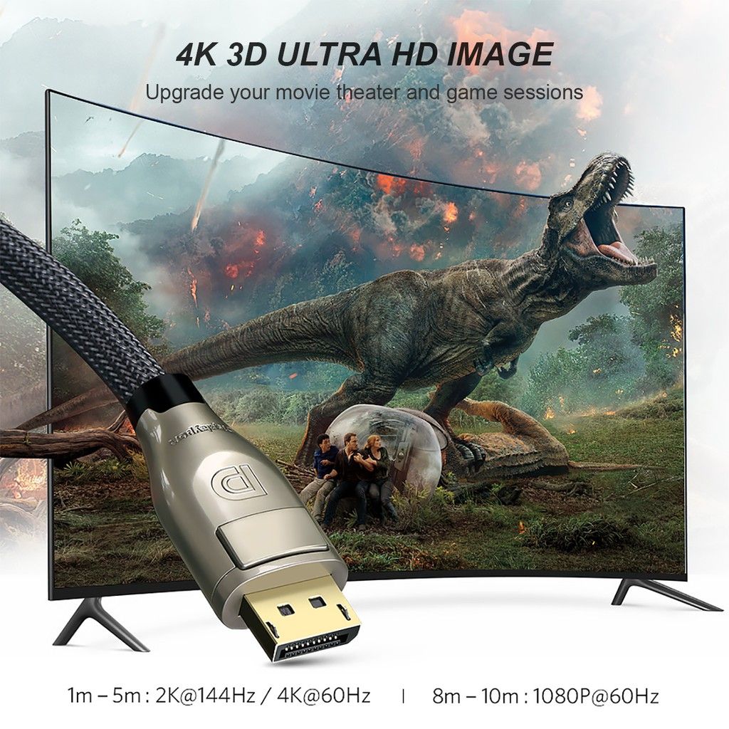  Cáp DisplayPort 1.4 Hỗ trợ 4K 144Hz Bện Lưới cao cấp UGREEN DP107 DP114 - BH 18T Chính Hãng 