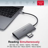  Hub USB Type-C ra HDMI, VGA, USB 3.0, RJ45, TF/SD Card Cao Cấp UGREEN CM179 