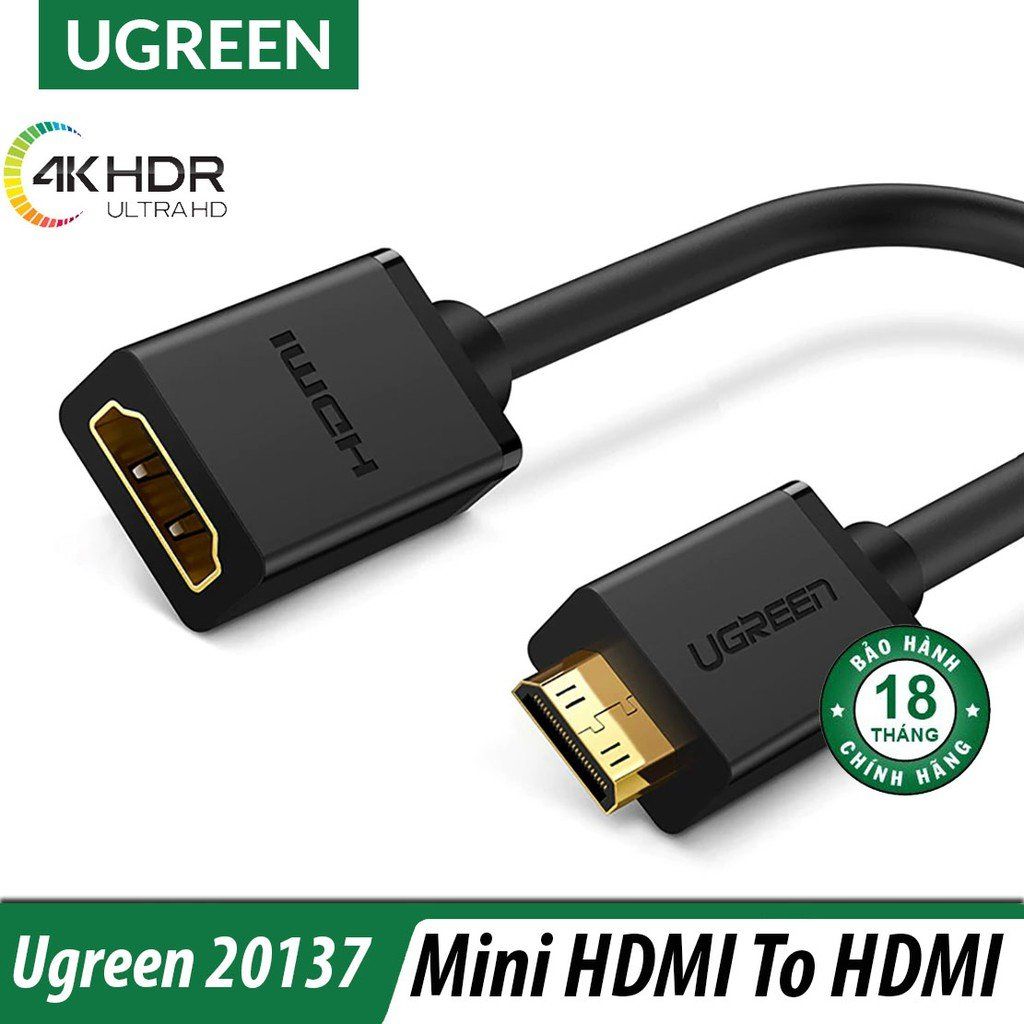  Cáp Chuyển Mini HDMI Sang HDMI 2.0 UGreen 20137 - Hàng Chính Hãng 