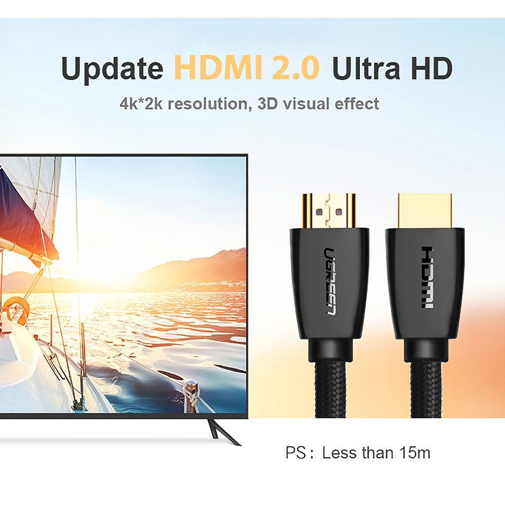  Dây Cáp HDMI 2.0 Full 4K 60Hz Sợi Dù Siêu Bền Ugreen HD118 - BH 18T Chính Hãng 