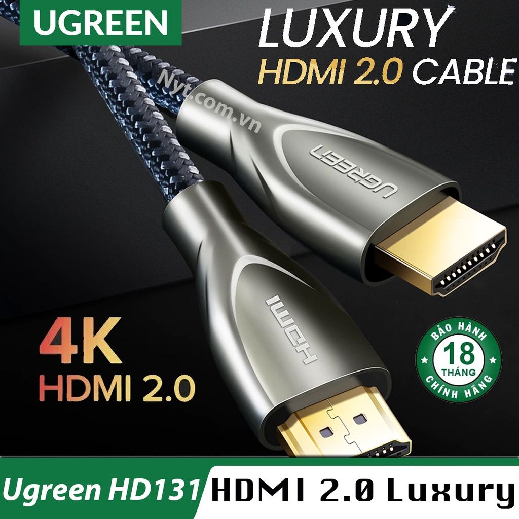  Cáp HDMI 2.0 Sợi Carbon Cao Cấp UGREEN HD131 Support HDR 4K@60Hz - BH 18T Chính Hãng 