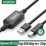  Cáp USB Máy In Dài 10M, 15M UGreen US122 Chính Hãng - Chipset cao cấp 