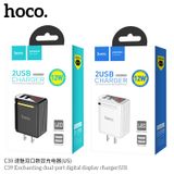  Cóc Sạc Nhanh 12W 2 Cổng, Màn Hình Led Hoco - Hàng Chính Hãng, BH 12T 