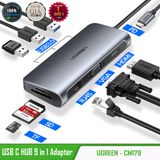  Hub USB Type-C ra HDMI, VGA, USB 3.0, RJ45, TF/SD Card Cao Cấp UGREEN CM179 