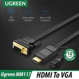 Dây HDMI Sang Vga UGreen Chính Hãng ( MM117) - Dài 1.5M, 2M, 3M